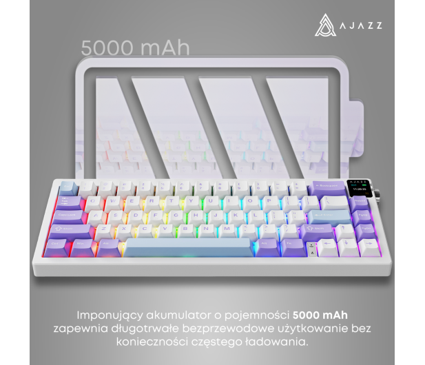 Ajazz AK650 Dream Weaver Switch Purple White Blue RGB z ekanem - 1536354 - zdjęcie 14